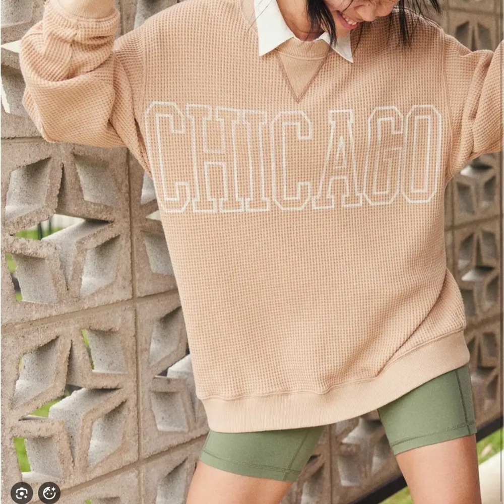 Aerie Light Brown Waffle Knit Top